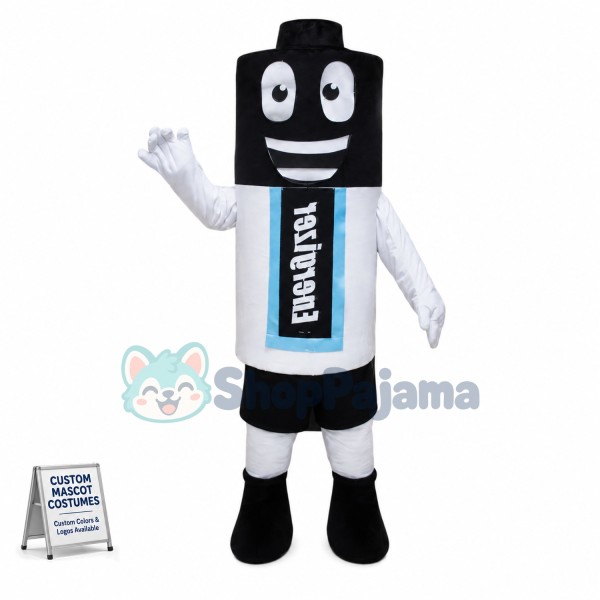 Black & White Energy-saving Battery Mascot Costume