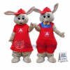 Lively Easter Bunny In The Couple Suit Mascot Costume