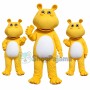 Bright Yellow Hippo Adult Mascot Costume