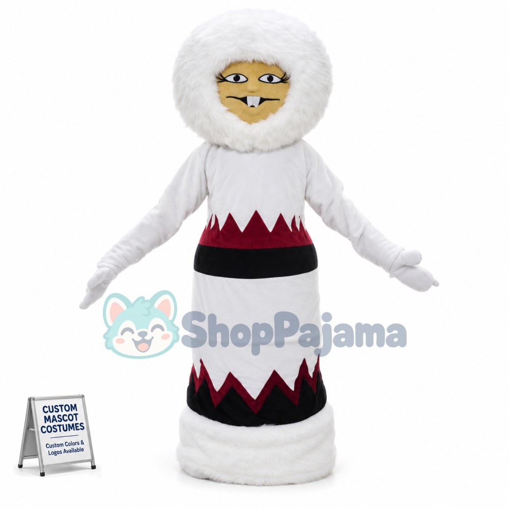 Thick Furry Snow Monster Mascot Costume