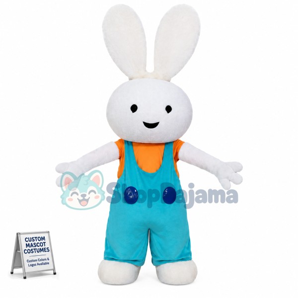 The Bunny In Loose Suspenders Mascot Costume