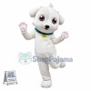 Thumping Amiable White Puppy Mascot Costume