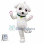Thumping Amiable White Puppy Mascot Costume
