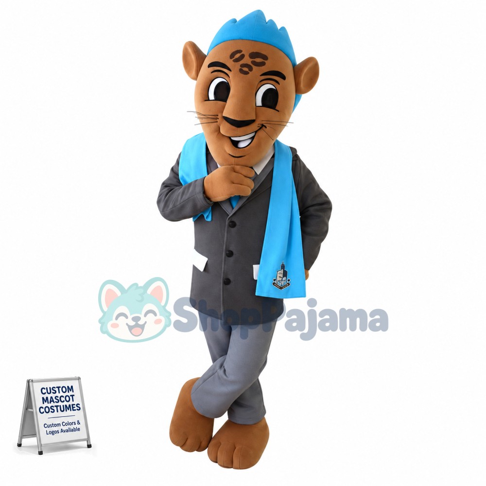 Brown Leopard With Medal Sacrf Mascot Costume
