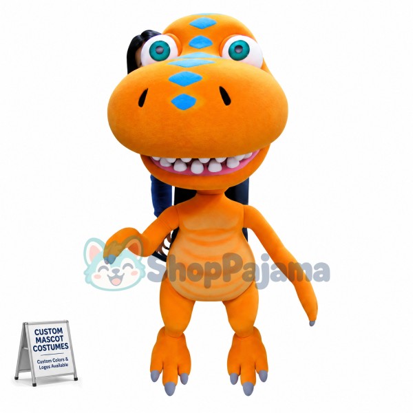 Orange Tyrannosaurus of Family Trip Mascot Costume