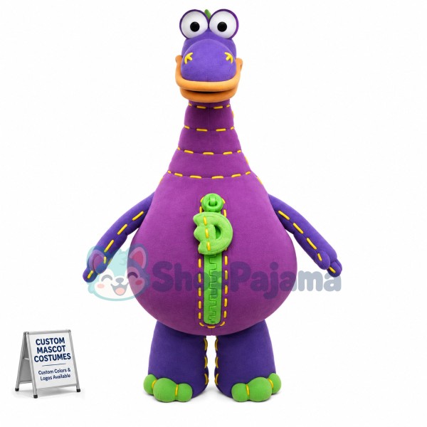 Stitched Zipper Dinosaur Muppet Mascot Costume