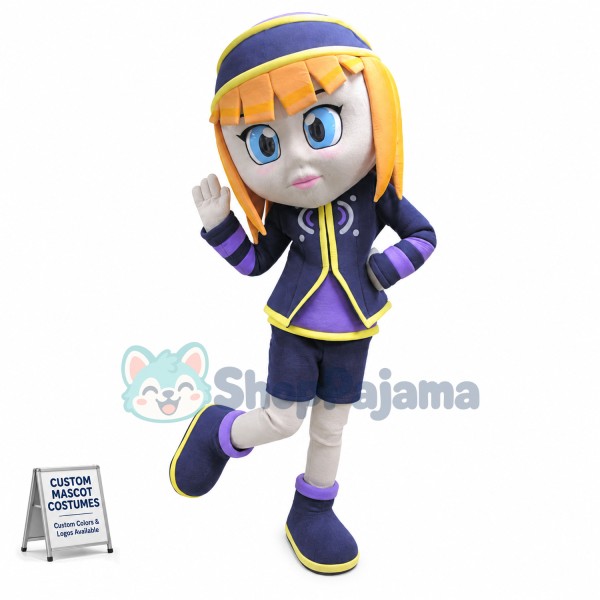 Brave Uyghur Blonde Girl Mascot Costume