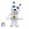 Technology Digital White Dog Mascot Costume