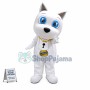 Technology Digital White Dog Mascot Costume