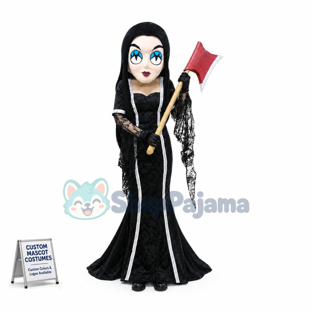 Evil Witch Holding Axe Mascot Costume