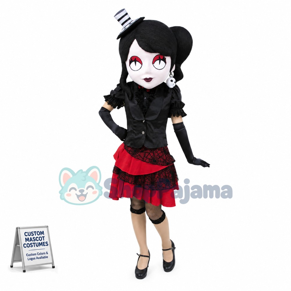 Diablo Woman With Skull Earrings Mascot Costume