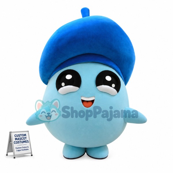 The Light Blue Raindrop Cartoon Mascot Costume
