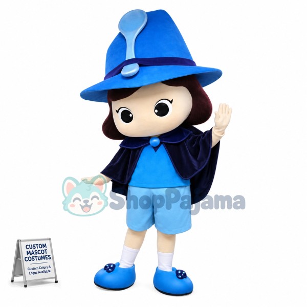 Pure Child Wearing Magic Hat Mascot Costume