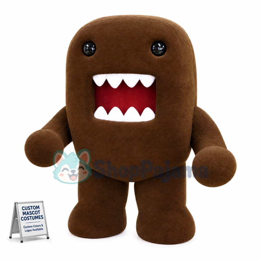 Brown Square Body Domo-kun Mascot Costume