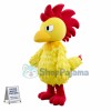 Yellow Long-haired Rooster Mascot Costume