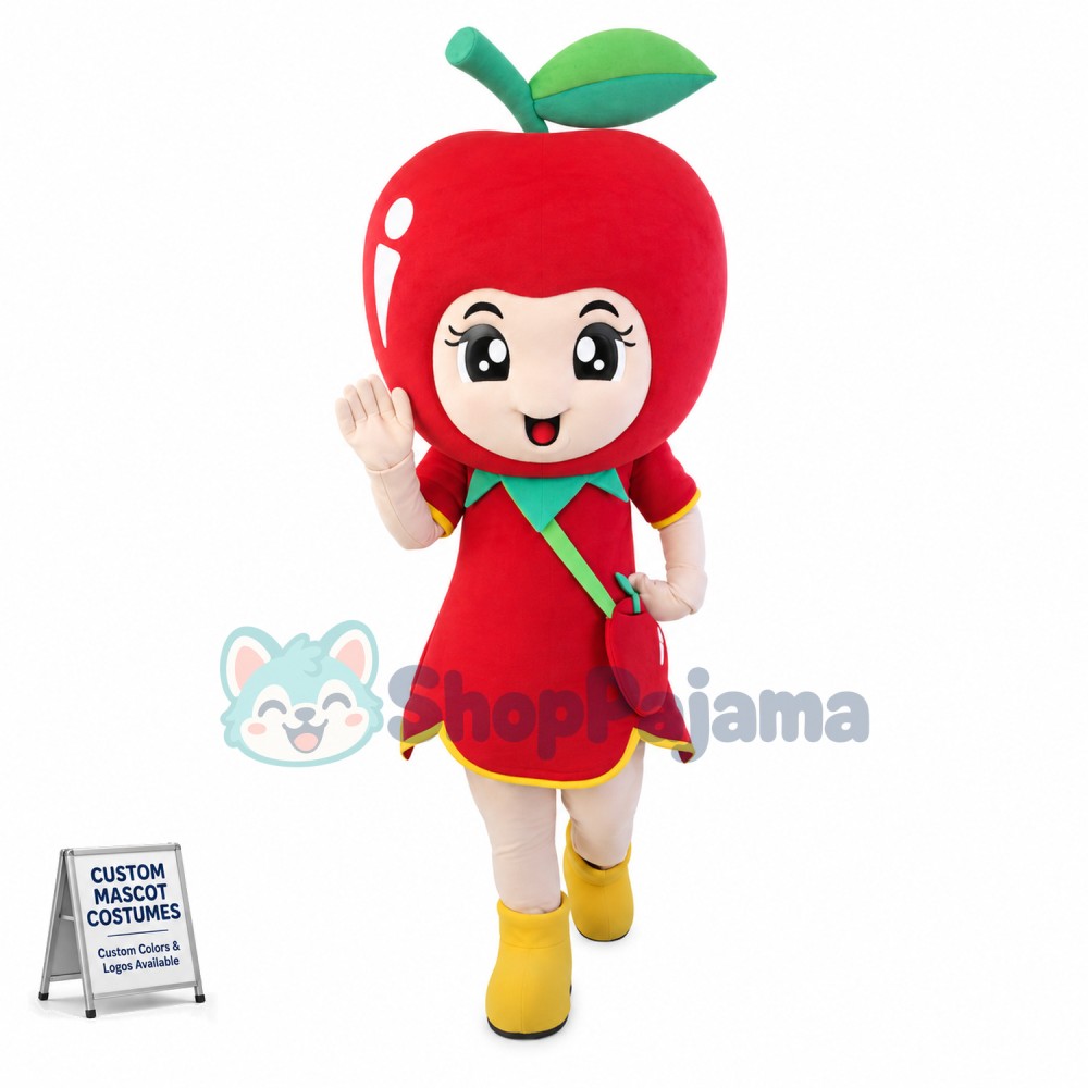 Cartoon Symbol Red Apple Doll Mascot Costume
