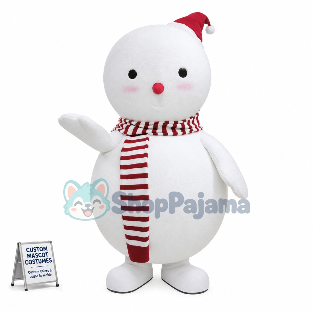 Vivid Christmas Blush Snowman Mascot Costume