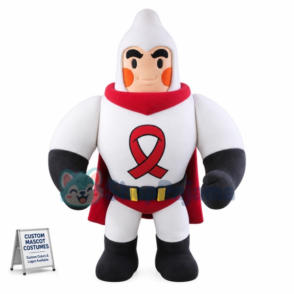 The Muscular White Super Man Mascot Costume