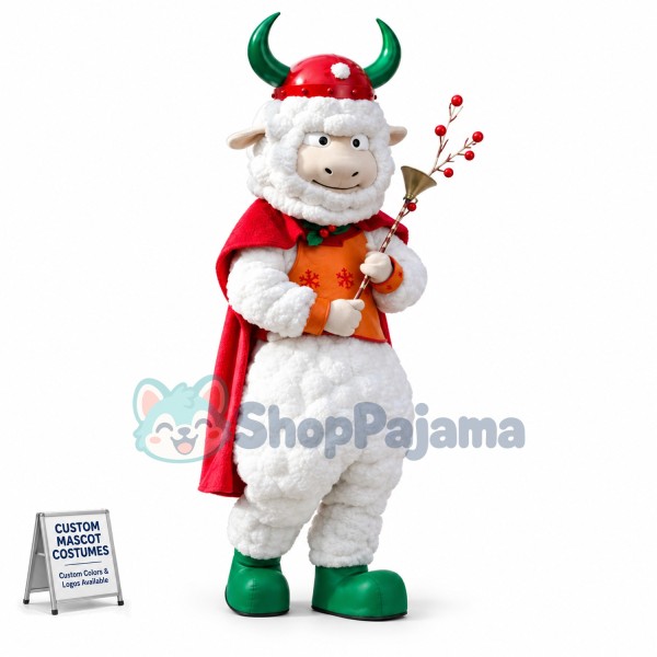 Christmas Sheep Mascot Costume for Outdoor Party
