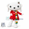 Warm Rabbit In Christmas Dress Mascot Costume