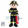 Professional Fireman Holding Fire Extinguisher Mascot Costume