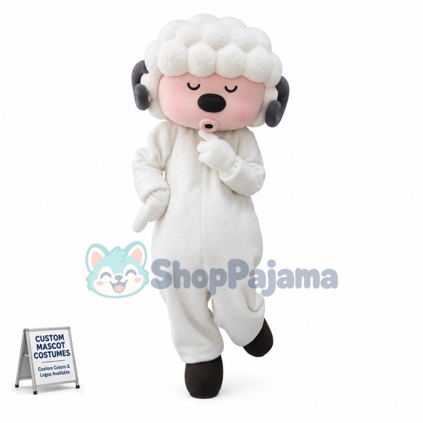 Soft Merry Pure White Sheep Mascot Costume