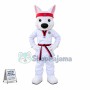 Taekwondo Black Belt Powerful Dog Mascot Costume