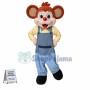 Worker Mouse In Work Clothes Mascot Costume