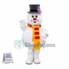Interesting Snowman In The Flower Hat Mascot Costume