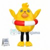 Breathable Chick With Swimming Ring Mascot Costume