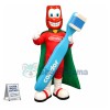 The Red Doll Holding Childrens Toothbrush Mascot Costume