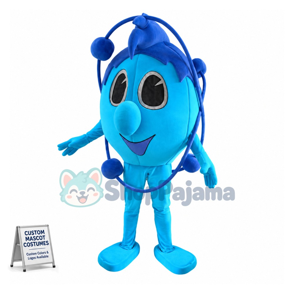 Flat Blue Planetary Model Mascot Costume