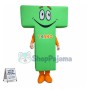 T-shaped Green Smiley Doll Mascot Costume