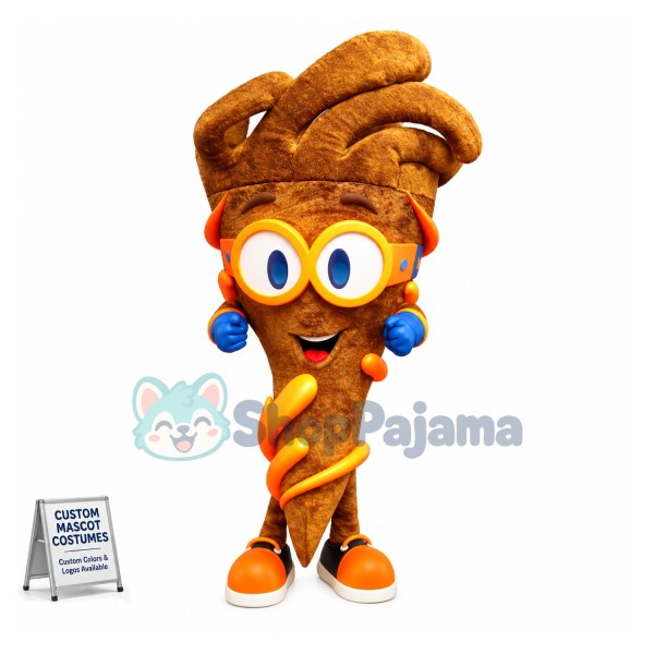 Entrusted Brown Torch Cartoon Mascot Costume
