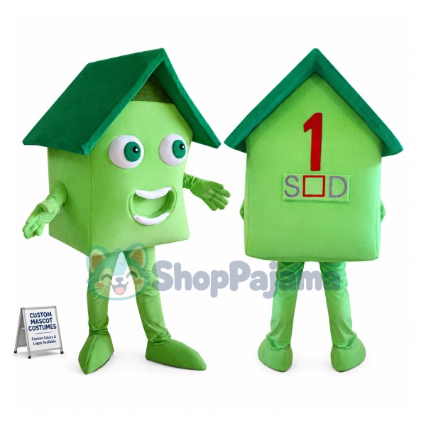 Green Meadow Eco-friendly House Mascot Costume