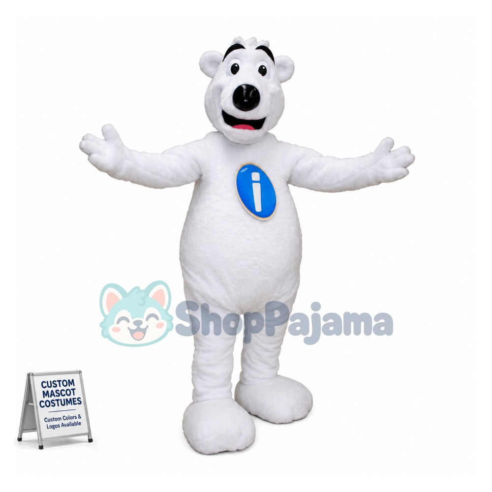 The Polar Bear In Welcome Pose Mascot Costume