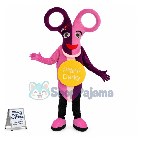 Two-color Scissor Mascot Costume For Manual Class