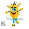 The Flat Doll With Ears Cartoon Mascot Costume