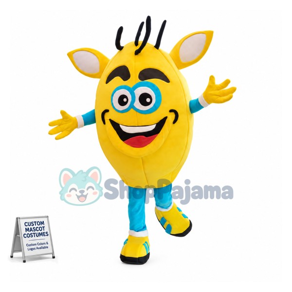 The Flat Doll With Ears Cartoon Mascot Costume
