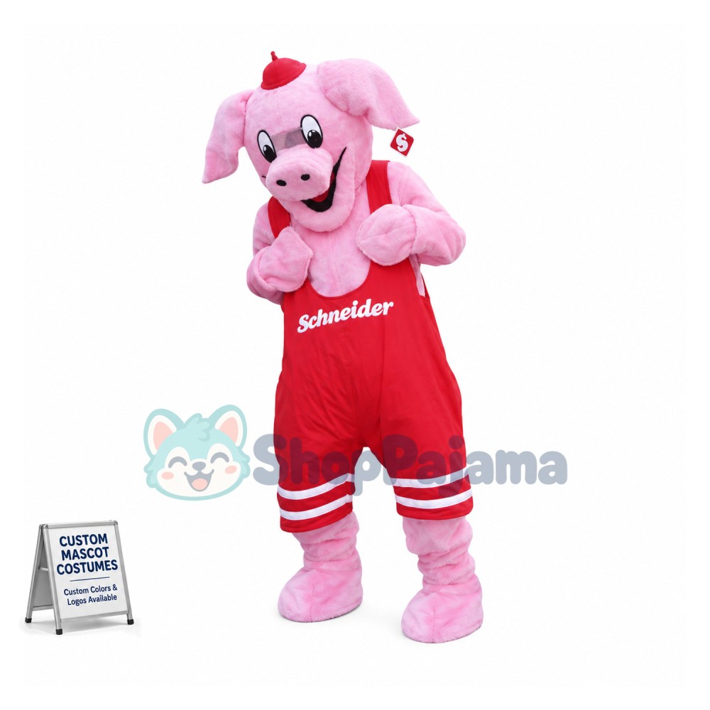 The Secretly Happy Weightlifter Pig Mascot Costume