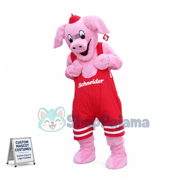 The Secretly Happy Weightlifter Pig Mascot Costume