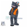 The Confident Skier Hippo Mascot Costume