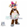 Beginner Cattle Wearing Floral Swimsuit Mascot Costume