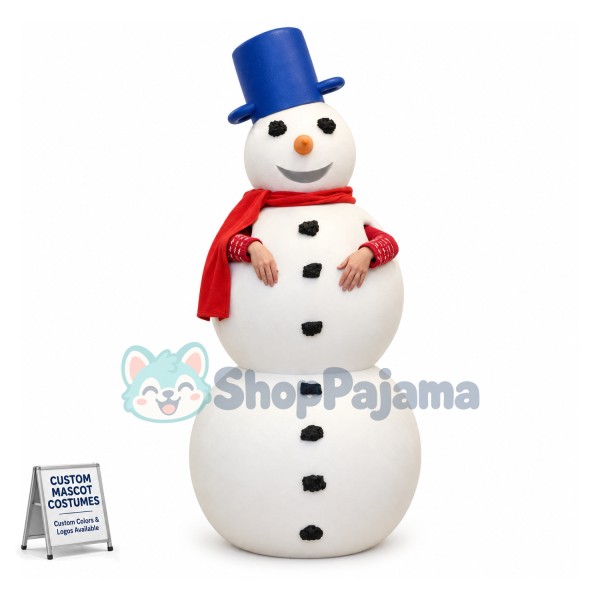 Stacked Cascading Snowman Mascot Costume