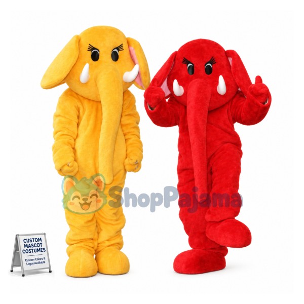 The Plush Elephant Playing Around Mascot Costume