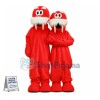 Red Walrus Couple In Love Mascot Costume