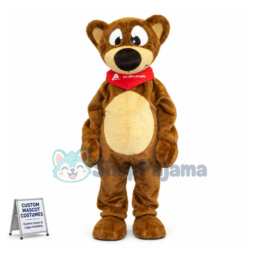 The Obedient Brown Bear With Big Nose Mascot Costume