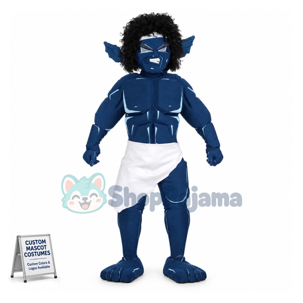 Topless Hideous Muscular Alien Mascot Costume