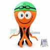 Swimming Octopus Wearing Cap Mascot Costume