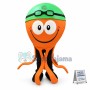 Swimming Octopus Wearing Cap Mascot Costume